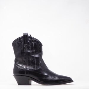Tamara Mellon Womens Rodeo Cowboy Boots Black Leather Pointed Toe Size 36.5 / 6
